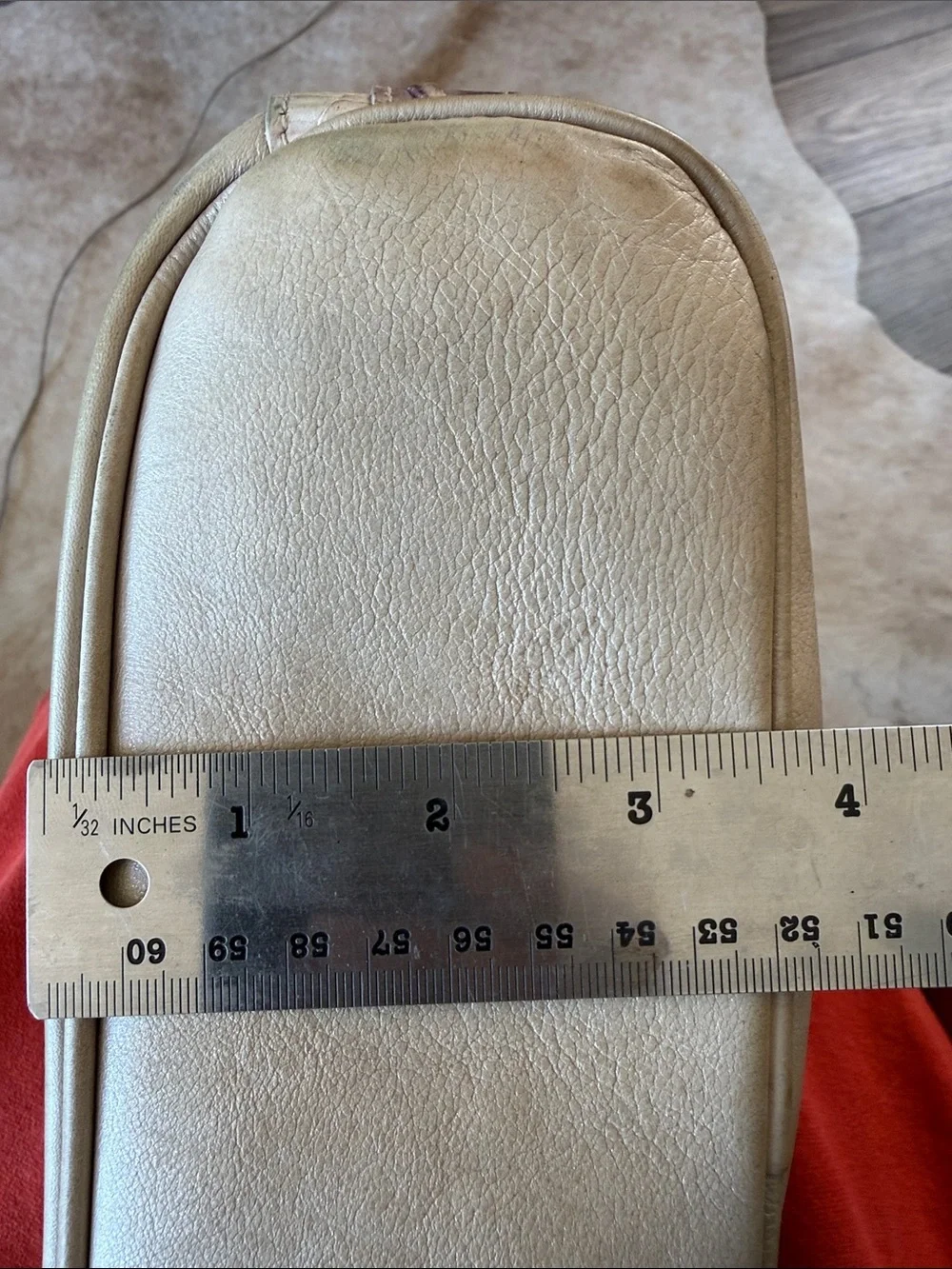 Vintage Brahmin Beige Leather Hobo Shoulder Bag Croc Trim Quiet Luxury